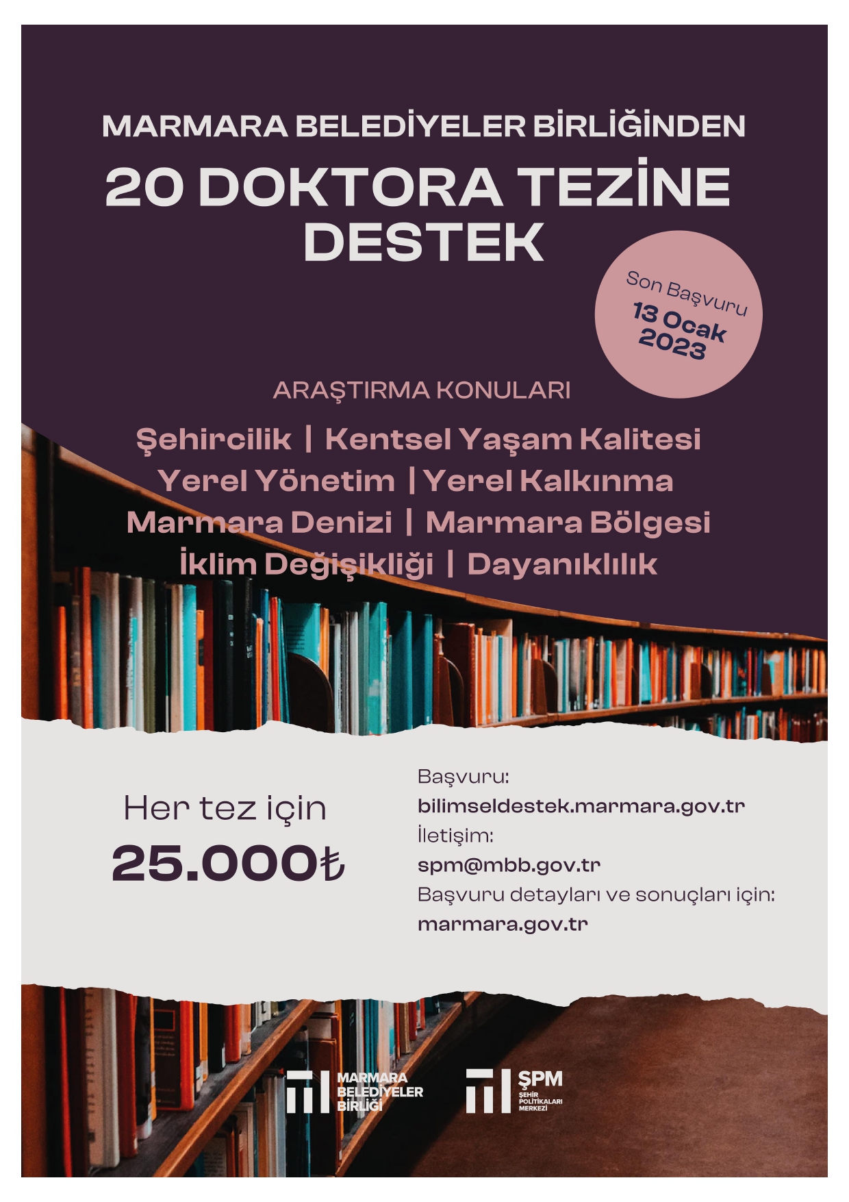 Marmara Belediyeler Birliği _2023 Lisansüstü Tez Desteği Programı afiş_page-0001